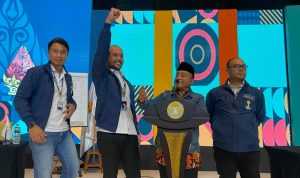 Akbar Himawan Buchari terpilih jadi Ketua Umum Badan Pengurus Pusat (BPP) Himpunan Pengusaha Muda Indonesia (HIPMI) periode 2022-2025 yang berlangsung di Hotel Alila Solo, Rabu (23/11/2022).